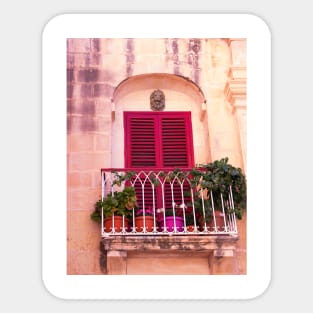 Balcony, Mdina, Malta Sticker